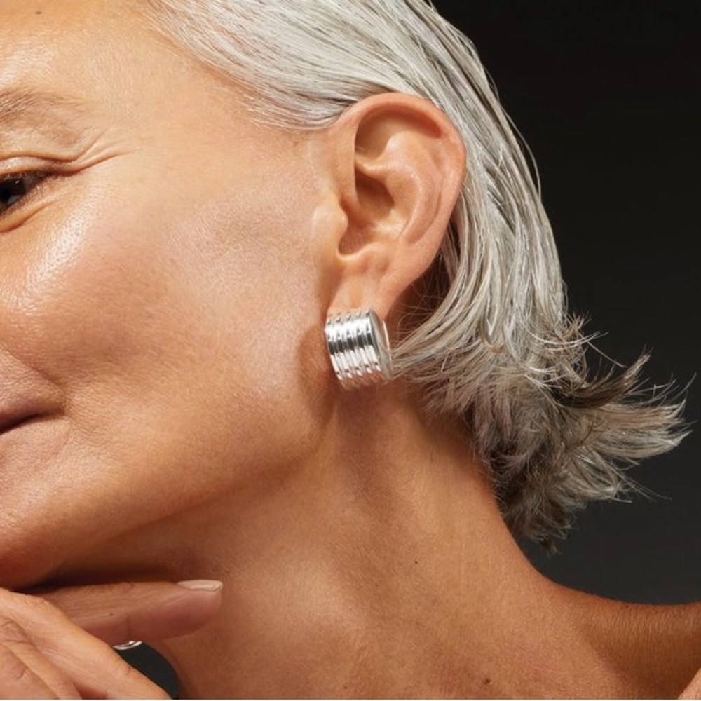 Jenny Bird Toni Superwide Ribbed Hoops